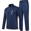MoFiz Men’s Tracksuits Set Long Sleeve Causal Full Zip Running Sports Sweatsuit For Men 2 Piece Outfits(B-navy)