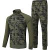MoFiz Men’s Tracksuits Set Long Sleeve Causal Full Zip Running Sports Sweatsuit For Men 2 Piece Outfits(D-camo-green-set)