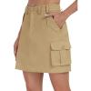 MoFiz Women’s 18″ Knee Length Golf Skirts Athletic Casual Cargo Skirts Summer Active Sports Tennis Skirt with 4 Pockets Khaki S