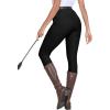 MoFiz Women’s Horse Riding Pants Full Seat Silicon Knee-Patch Equestrian Breeches Horseback Schooling Tights Zipper Pockets(Black)