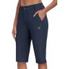 MoFiz Women’s Long Hiking Cargo Shorts 15″ Knee Length Lightweight Quick Dry Bermuda Shorts for Women with Pockets Navy XL