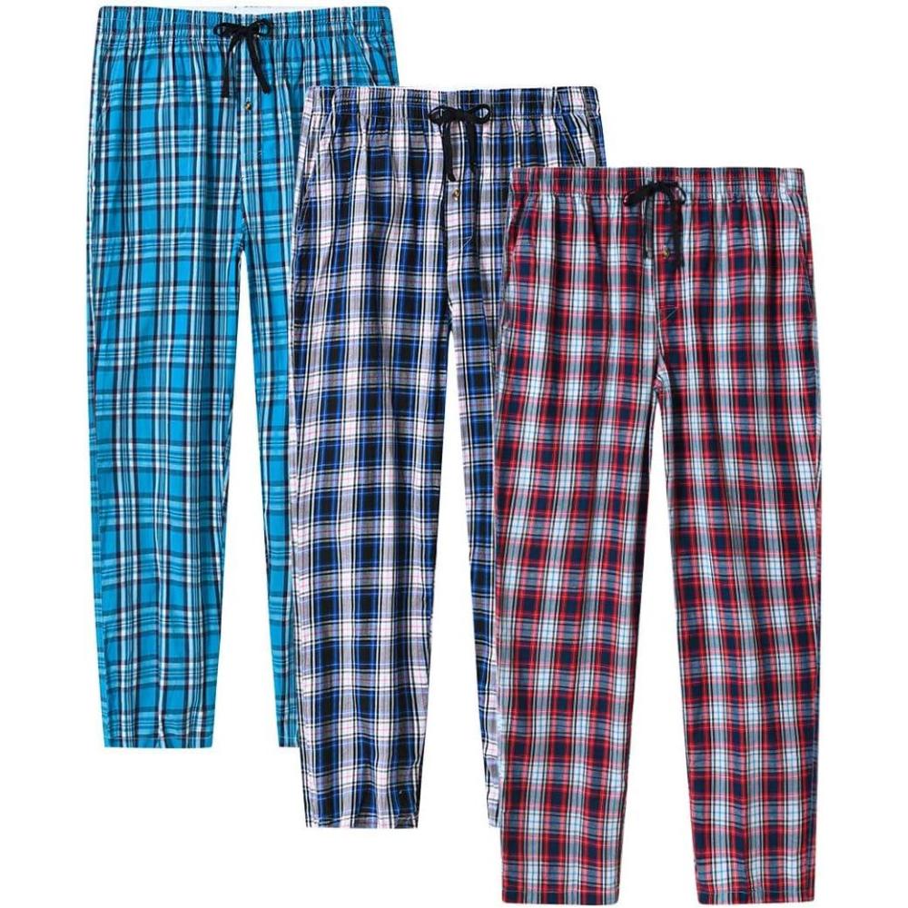 imageMoFiz Mens Pajama Pants Ultra Lightweight Pjs Bottoms Sleepwear Bottom Pants with Pocket Drawstring 3PackC3pack