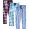 MoFiz Men’s Pajama Pants Ultra Lightweight Pjs Bottoms Sleepwear Bottom Pants with Pocket Drawstring 3-Pack(B-3pack)
