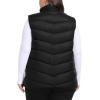 MoFiz Womens Plus Size Puffer Vest Packable Quilted Puffy Vest Lightweight Winter Outerwear Vests for Hiking Vacation(Black)