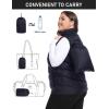 MoFiz Womens Plus Size Puffer Vest Packable Quilted Puffy Vest Lightweight Winter Outerwear Vests for Hiking Vacation(Navy Blue)
