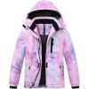 MoFiz Girls Ski Jacket Warm Winter Jacket Windproof Fleece Winter Coat Snow Jackets with Zipper Pockets(Z-star Purple)