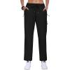 MoFiz Women’s Hiking Cargo Pants Lightweight Joggers Elastic Waist Athletic Outdoor Sweatpants Casual Travel Pant with Pocket Black XL