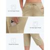 MoFiz Women’s Plus Size Hiking Cargo Pants Quick Dry Lightweight Athletic Capri Pants for Camping Khaki 4XL