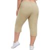 MoFiz Women’s Plus Size Hiking Cargo Pants Quick Dry Lightweight Athletic Capri Pants for Camping Khaki 4XL