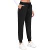 MoFiz Women’s Fleece Lined Joggers Thermal Hiking Pants Water Resistant Sweatpants Warm Winter Running Workout with Zipper Pockets Black M