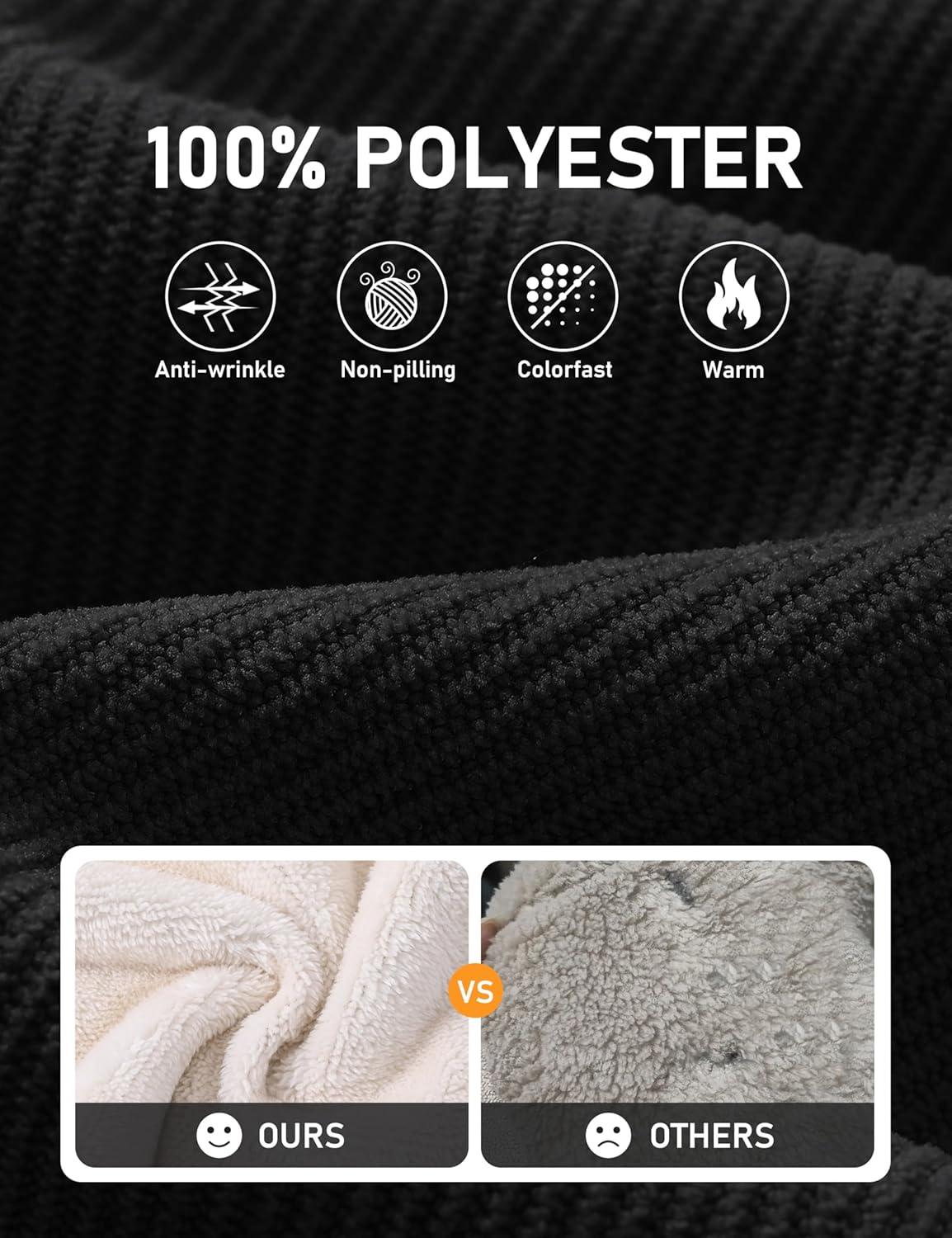 imageMoFiz Womens Corduroy Jacket Sherpa Fleece Lined Warm Winter Coat Button Down Casual Jacket with PocketsBlack