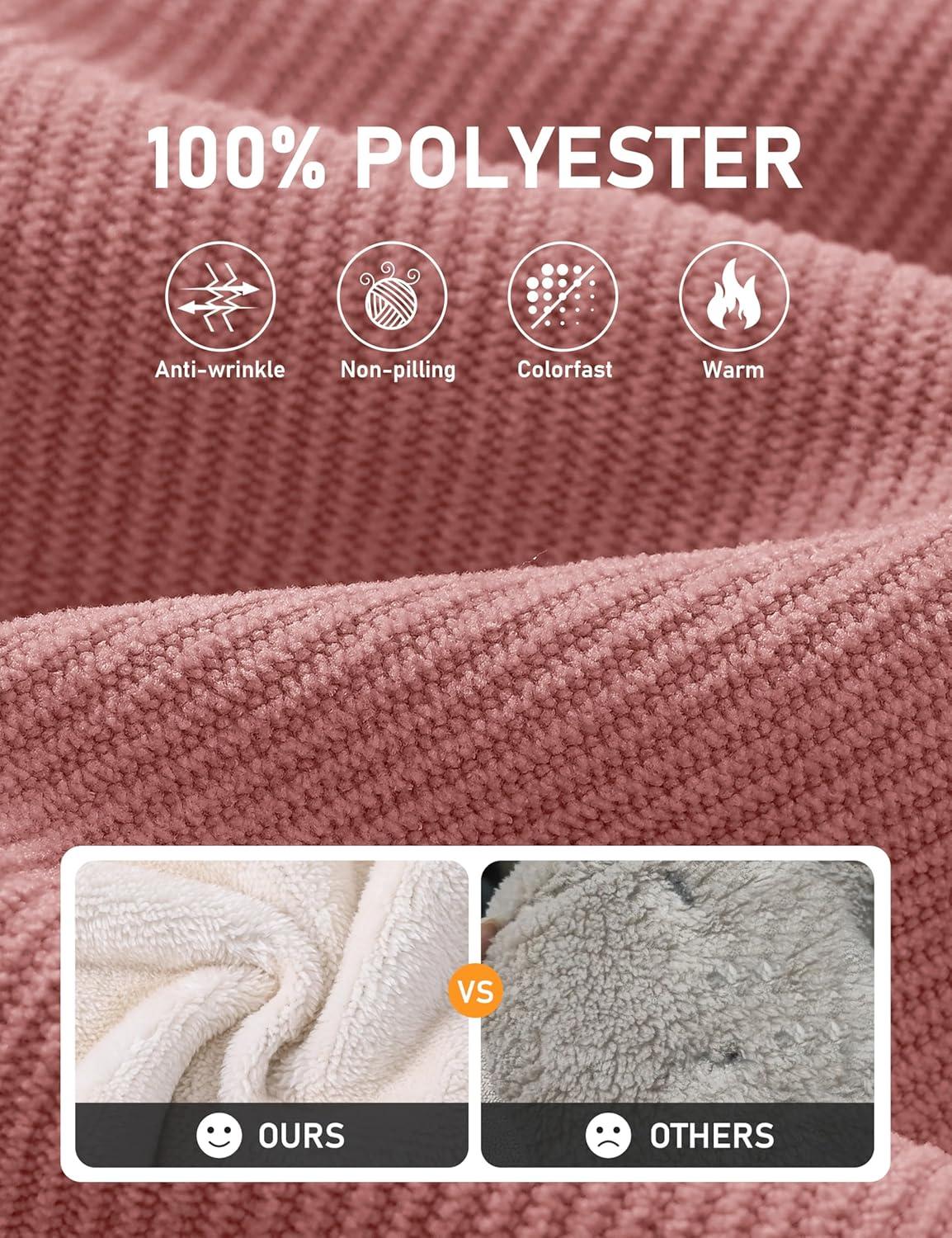 imageMoFiz Womens Corduroy Jacket Sherpa Fleece Lined Warm Winter Coat Button Down Casual Jacket with PocketsPink