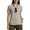 MoFiz Womens UPF 50+ UV Sun Protection Safari Shirts Long Sleeve Outdoor Cool Quick Dry Fishing Hiking Gardening Shirts(A03-khaki)