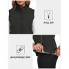MoFiz Women’s Fleece Lined Softshell Vest Windproof Lightweight Insulated Sleeveless Jacket Full Zip Running Vest(Army Green)