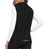 MoFiz Women’s Fleece Lined Softshell Vest Windproof Lightweight Insulated Sleeveless Jacket Full Zip Running Vest(Black)