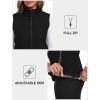 MoFiz Women’s Fleece Lined Softshell Vest Windproof Lightweight Insulated Sleeveless Jacket Full Zip Running Vest(Black)