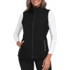MoFiz Women’s Fleece Lined Softshell Vest Windproof Lightweight Insulated Sleeveless Jacket Full Zip Running Vest(Black)