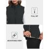 MoFiz Women’s Fleece Lined Softshell Vest Windproof Lightweight Insulated Sleeveless Jacket Full Zip Running Vest(Dark Grey)