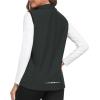 MoFiz Women’s Fleece Lined Softshell Vest Windproof Lightweight Insulated Sleeveless Jacket Full Zip Running Vest(Dark Grey)