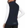 MoFiz Women’s Fleece Lined Softshell Vest Windproof Lightweight Insulated Sleeveless Jacket Full Zip Running Vest(Navy)