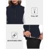 MoFiz Women’s Fleece Lined Softshell Vest Windproof Lightweight Insulated Sleeveless Jacket Full Zip Running Vest(Navy)