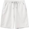 MoFiz Boy’s Short Set 2 Piece Crewneck T-Shirt and Short Outfits Summer Casual Sets for Kids(White)