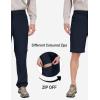 MoFiz Men’s Hiking Pants Water Resistant Quick-Dry Lightweight Outdoor Sweatpants Convertible Zip Off Shorts 5-Zip Pockets(Navy)