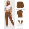 MoFiz Women’s Lightweight Hiking Cargo Pants Outdoor Quick Dry Casual Travel Sweatpants Joggers Elastic Waist Button Pockets(A09-earthy Yellow)