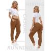 MoFiz Women’s Lightweight Hiking Cargo Pants Outdoor Quick Dry Casual Travel Sweatpants Joggers Elastic Waist Button Pockets(A09-earthy Yellow)