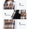 MoFiz Womens Long Flannel Plaid Vest Fall Winter Button Down Sleeveless Blazer Jackets Cardigan Coat Outerwear With Pockets(A02-brown)