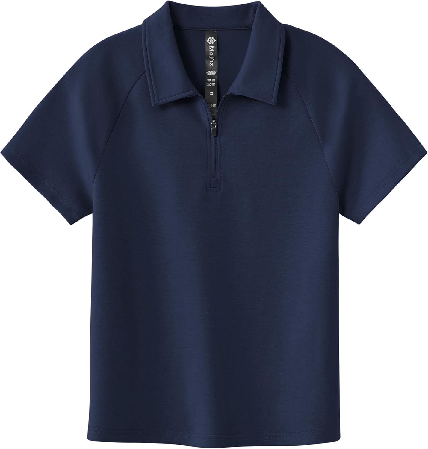 image:imageMoFiz Boys Short Set QuarterZip TShirt and Shorts Lounge Sets Summer Casual Athletic Vacation Beach OutfitsNavy Blue