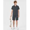 MoFiz Boys Short Set Quarter-Zip T-Shirt and Shorts Lounge Sets Summer Casual Athletic Vacation Beach Outfits(Gray)