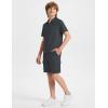 MoFiz Boys Short Set Quarter-Zip T-Shirt and Shorts Lounge Sets Summer Casual Athletic Vacation Beach Outfits(Gray)