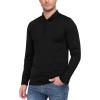 MoFiz Lightweight Men’s Long Sleeve Polo Shirts Quarter Zipper Pullover Men’s Polo Shirts(Black)