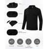 MoFiz Lightweight Men’s Long Sleeve Polo Shirts Quarter Zipper Pullover Men’s Polo Shirts(Black)