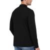 MoFiz Lightweight Men’s Long Sleeve Polo Shirts Quarter Zipper Pullover Men’s Polo Shirts(Black)