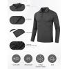 MoFiz Lightweight Men’s Long Sleeve Polo Shirts Quarter Zipper Pullover Men’s Polo Shirts(Grey)