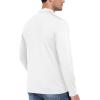 MoFiz Lightweight Men’s Long Sleeve Polo Shirts Quarter Zipper Pullover Men’s Polo Shirts(White)