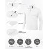 MoFiz Lightweight Men’s Long Sleeve Polo Shirts Quarter Zipper Pullover Men’s Polo Shirts(White)