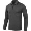 MoFiz Lightweight Men’s Long Sleeve Polo Shirts Quarter Zipper Pullover Men’s Polo Shirts(Grey)