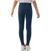MoFiz Girls Horse Riding Pants Summer Full Seat Silicone Kids Equestrian Breeches Youth Schooling Tights Zipper Pockets(A03-dark Blue)