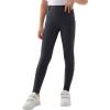 MoFiz Girls Horse Riding Pants Summer Full Seat Silicone Kids Equestrian Breeches Youth Schooling Tights Zipper Pockets(A04-dark Gray)