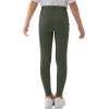 MoFiz Girls Horse Riding Pants Summer Full Seat Silicone Kids Equestrian Breeches Youth Schooling Tights Zipper Pockets(A05-gray Green)