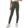 MoFiz Girls Horse Riding Pants Summer Full Seat Silicone Kids Equestrian Breeches Youth Schooling Tights Zipper Pockets(A05-gray Green)