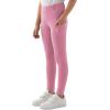 MoFiz Girls Horse Riding Pants Summer Full Seat Silicone Kids Equestrian Breeches Youth Schooling Tights Zipper Pockets(A06-pink)
