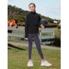 MoFiz Girls Long Sleeve Equestrian Riding Shirt Soft Thermal Half Zip Fleece Lined Jacket for Winter Horseback Riding Kids(Black)