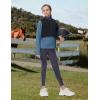 MoFiz Girls Long Sleeve Equestrian Riding Shirt Soft Thermal Half Zip Fleece Lined Jacket for Winter Horseback Riding Kids(Blue)