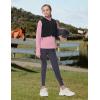 MoFiz Girls Long Sleeve Equestrian Riding Shirt Soft Thermal Half Zip Fleece Lined Jacket for Winter Horseback Riding Kids(Pink)