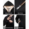 MoFiz Kids Fleece Jackets Sherpa Lined Hoodie Jacket Hooded Zip up Sweatshirt Coats for Boys Girls Winter Casual Outerwear(Black)