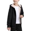 MoFiz Kids Fleece Jackets Sherpa Lined Hoodie Jacket Hooded Zip up Sweatshirt Coats for Boys Girls Winter Casual Outerwear(Black)